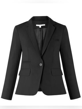 Veronica Beard Classic Dickey Jacket Black Single-Button Blazer sz 12